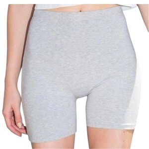 Brandy Melville Light Gray Bike Shorts High Rise Pull On Comfy S M L
